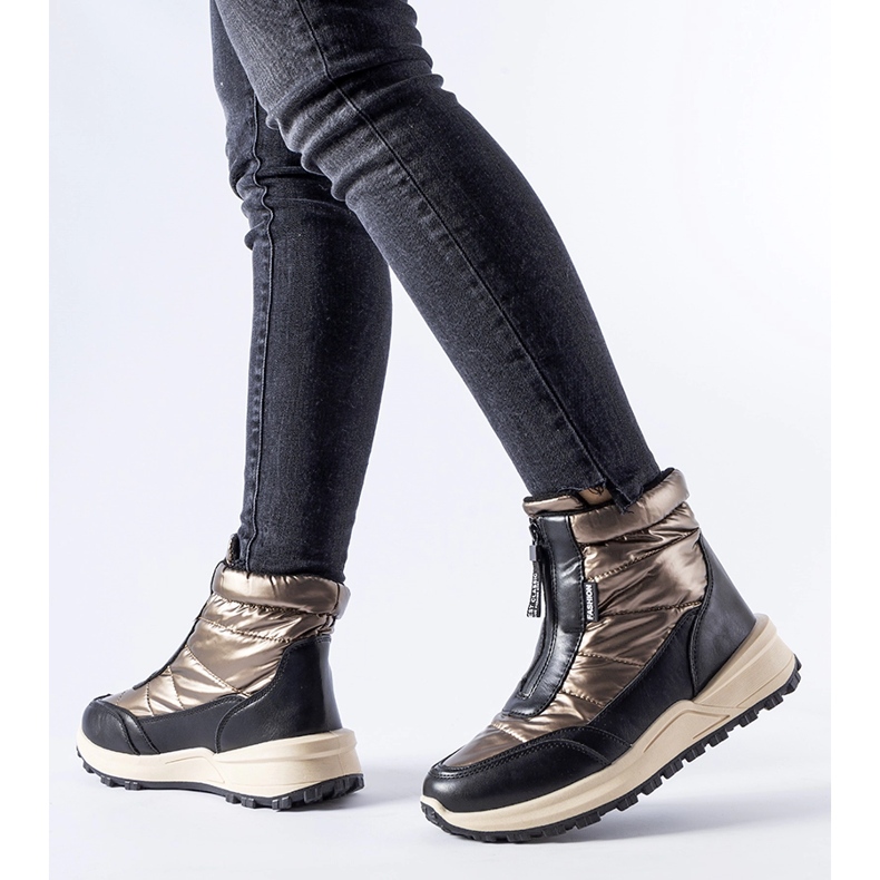 Botas de nieve Ritter marrones con aislamiento y cremallera marrón 1