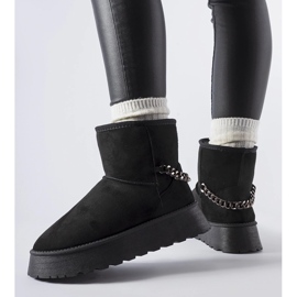Botas de nieve negras con cadena decorativa Belfiore. negro 2