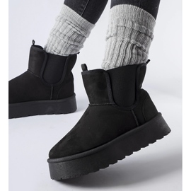 Botas de nieve negras con bandas elásticas en los laterales de Bertino negro 1 Botas de nieve negras con bandas elásticas en los laterales de Bertino negro 1