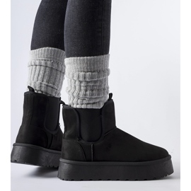 Botas de nieve negras con bandas elásticas en los laterales de Bertino negro 2