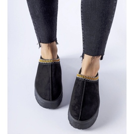 Botas de nieve bajas negras con costuras decorativas Fori negro 2