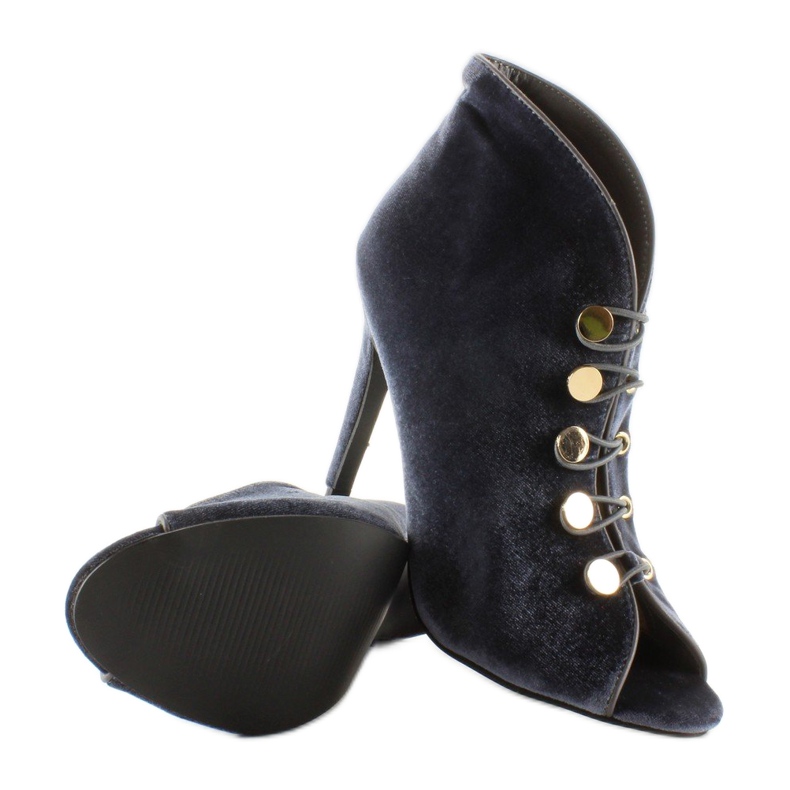 Salón punta abierta terciopelo 1129 D. Gris 2