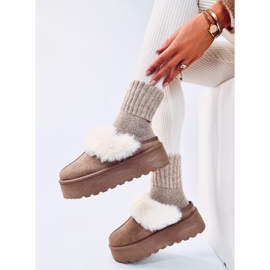 Zapatillas de nieve con plataforma Allod Khaki beige 3