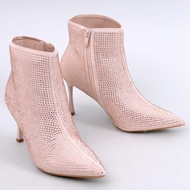 Botines de tacón con cristales Demish Champagne rosa 1
