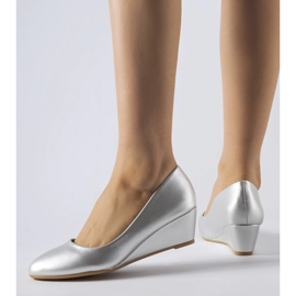 Bailarinas Houston plateadas con cuña baja plata 1