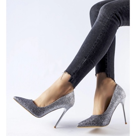 Tacones Covo con purpurina plateada plata 2