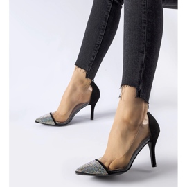 Tacones negros con circonitas y liquidación Laceno 2