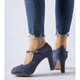 Zapatos de tacón azul marino con cierre Serri 1