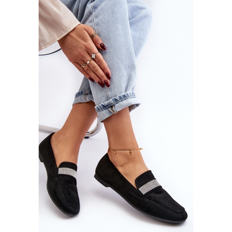 Mocasines De Mujer Con Circonitas Negro Ralrika 2