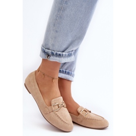 Mocasines Ghana Mujer Beige Con Adorno 4