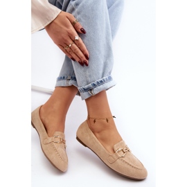 Mocasines Ghana Mujer Beige Con Adorno 10