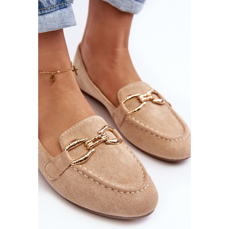 Mocasines Ghana Mujer Beige Con Adorno 2