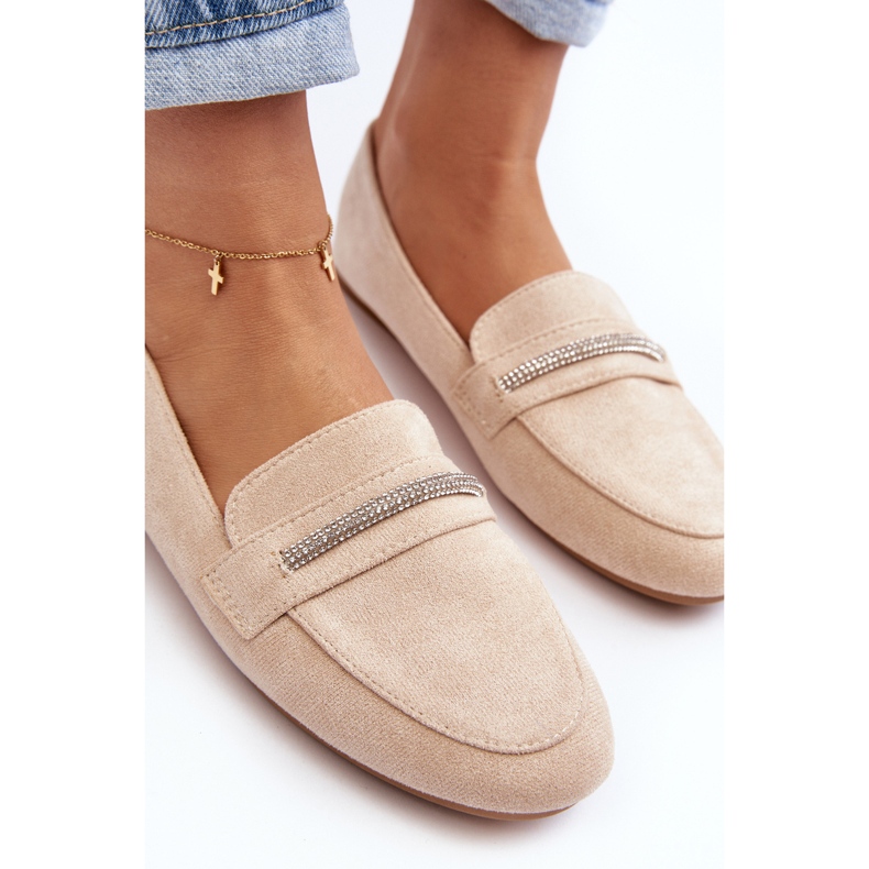 Mocasines Mujer Ladite Ante Ecológico Beige 1