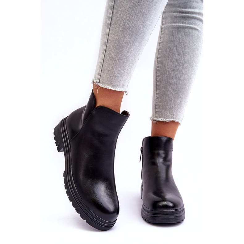 Botas de mujer Eco-cuero aislada Negro 1