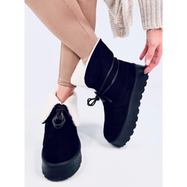 Precio Botas de nieve de piel de oveja negra negro 5