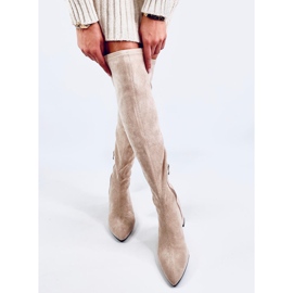 Diondre Mosqueteros de tacón bajo beige 2