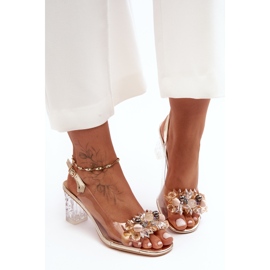 Sandalias Tacón Decoradas Doradas S.Barski MR1037-16 dorado 2