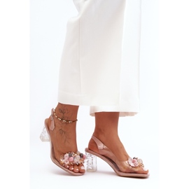 Sandalias Tacón Decoradas Rosa S.Barski MR1037-16 1