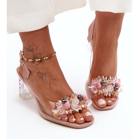 Sandalias Tacón Decoradas Rosa S.Barski MR1037-16 2