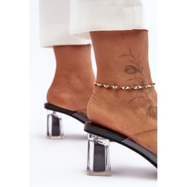 Chanclas Transparentes De Tacón Alto Con Decoración Negro S.Barski MR1037-20 5
