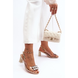 Sandalias Tacón Dorado Transparente S.Barski MR1037-43 3