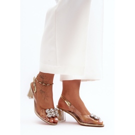 Sandalias Tacón Dorado Transparente S.Barski MR1037-43 1