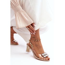 Sandalias Tacón Dorado Transparente S.Barski MR1037-43 7
