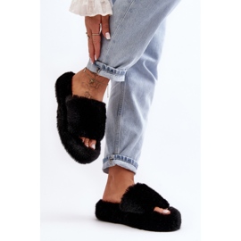 Pantuflas de pelo de mujer Biella negras negro 4