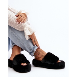 Pantuflas de pelo de mujer Biella negras negro 5