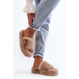 Pantuflas de pelo mujer Biella beige 4