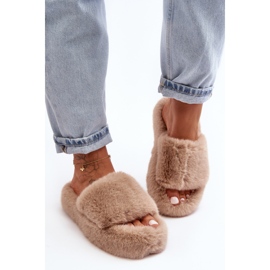 Pantuflas de pelo mujer Biella beige 2