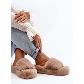 Pantuflas de pelo mujer Biella beige 5