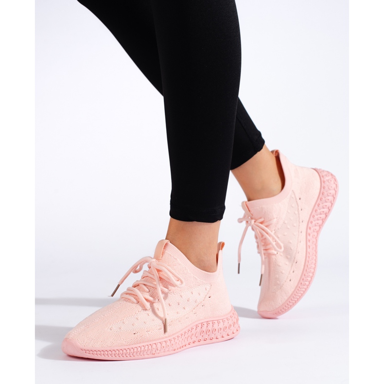 SHELOVET Zapatillas rosadas de textil rosado 1