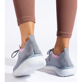 TRENDI Calzado deportivo con cordones gris 2
