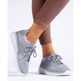 TRENDI Calzado deportivo con cordones gris 3