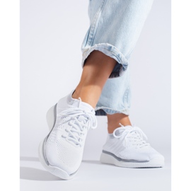 Calzado deportivo con cordones blanco 2