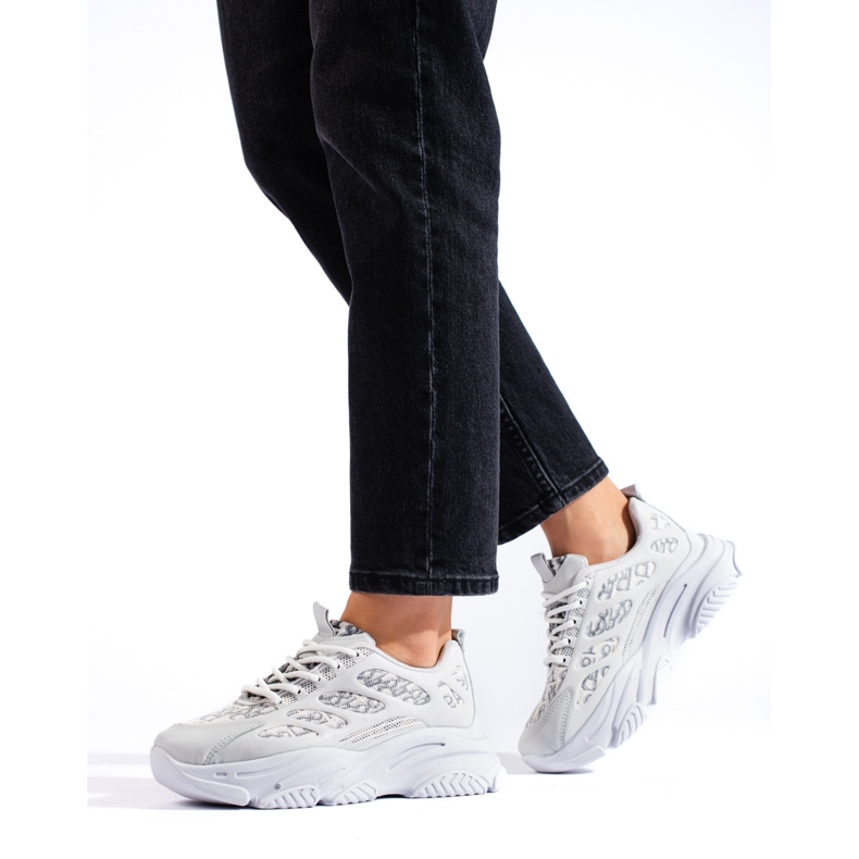 Zapatillas de mujer Shelovet con suela gruesa, gris. 1