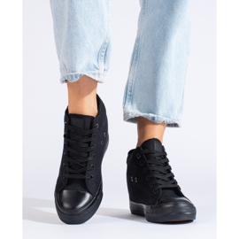 Deportivas de mujer negras con cuña oculta Big Star LL274034 negro 2