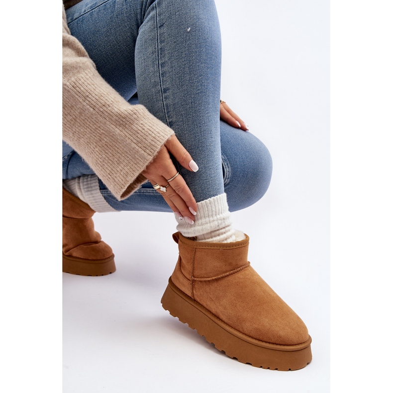 Botas de nieve con plataforma Pirette de mujer en color camel marrón 1