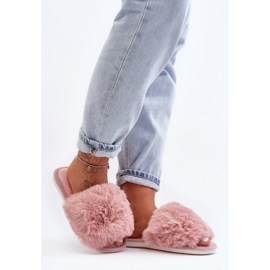 Pantuflas de mujer con pelo, rosa Vienitta 1