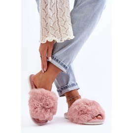 Pantuflas de mujer con pelo, rosa Vienitta rosado 4