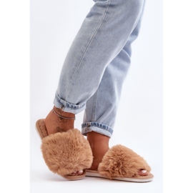 Pantuflas de mujer beige con pelo Vienitta 2 Pantuflas de mujer beige con pelo Vienitta 2