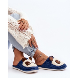 Pantuflas Cálidas de Mujer, Azul Marino Priseth 4