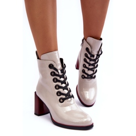 Botines Charol Cordones S.Barski MR870-15 Gris Claro 4