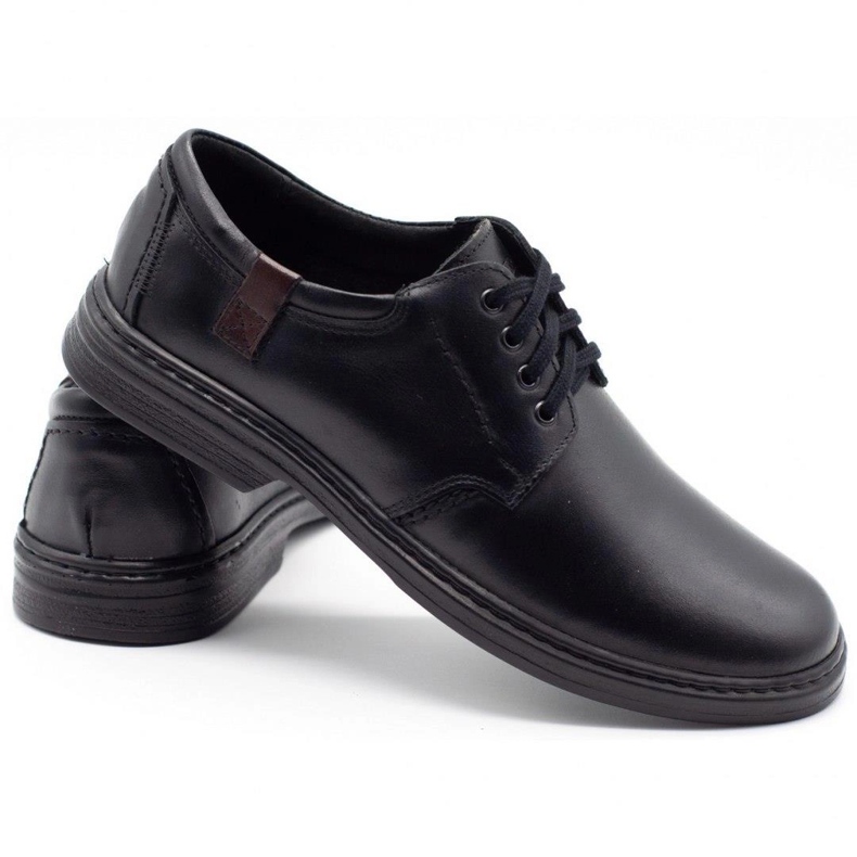 Joker Zapatos de cuero para hombre 415 negro 4