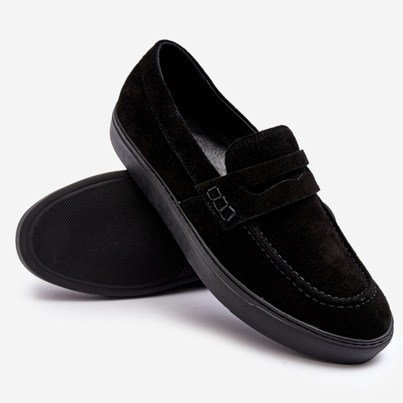 Mocasines Hombre Ante Zazoo 1574 Negro 2