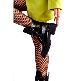 S.Barski Botas aisladas barnizadas para mujeres con diamantes de imitación negros 2