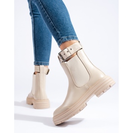 Botas Chelsea de mujer beige de Shelovet 1 Botas Chelsea de mujer beige de Shelovet 1