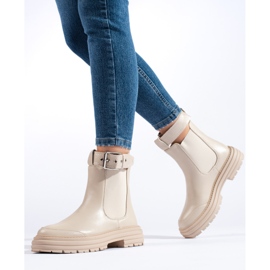 Botas Chelsea de mujer beige de Shelovet 2