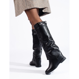 Botas cuña oculta Shelovet negras negro 3